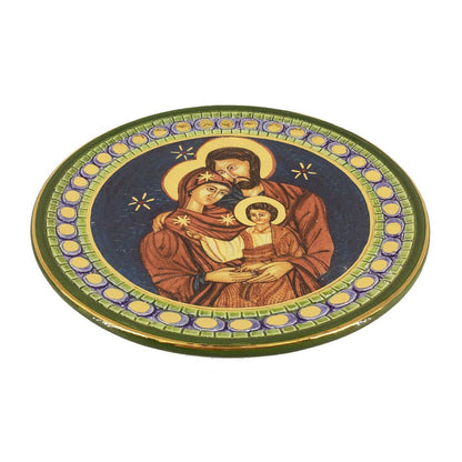 Handmade Decorative Ceramic Plate with the Holy Family