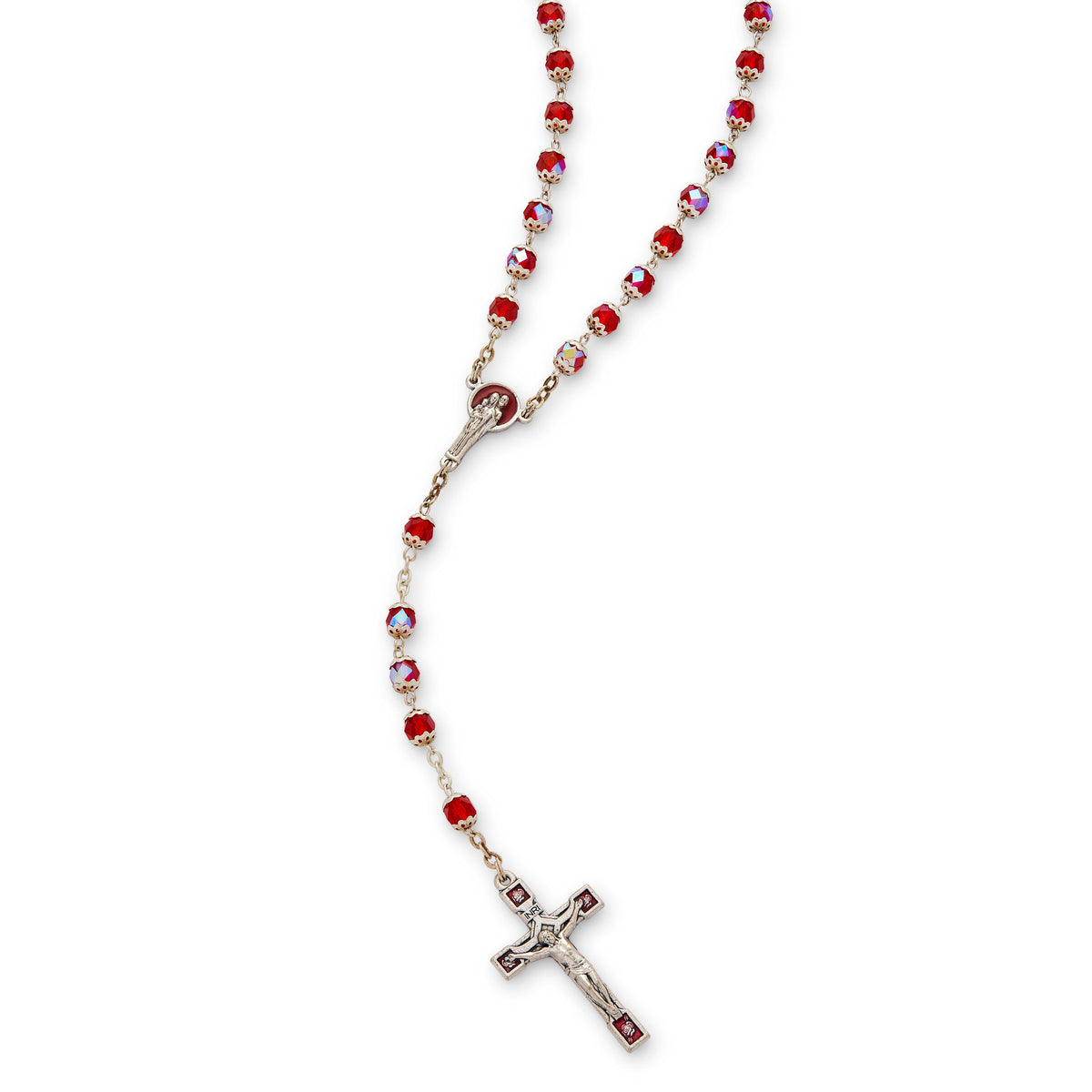 Holy Family Rosary in Round Faceted Beads