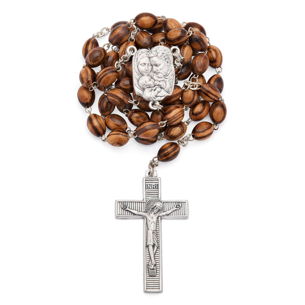 Holy Family Rosary with Zebranwood Beads