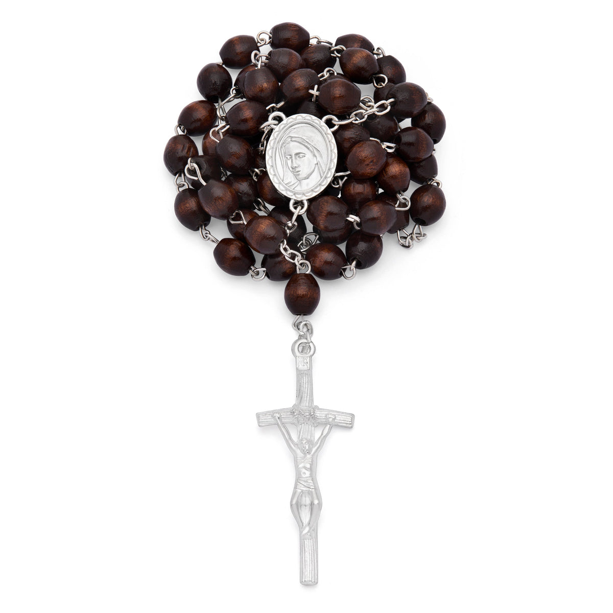 Holy Family White Rosary Case with Wood Rosary