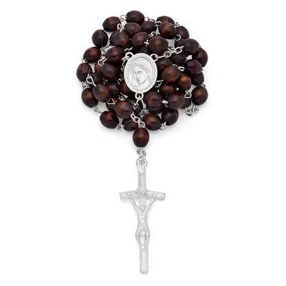 Holy Family White Rosary Case with Wood Rosary