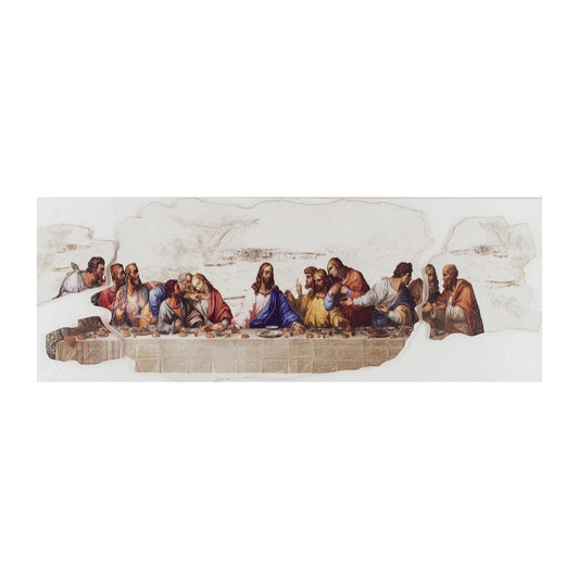 Wooden Panel of the Last Supper in Relief Vintage Effect