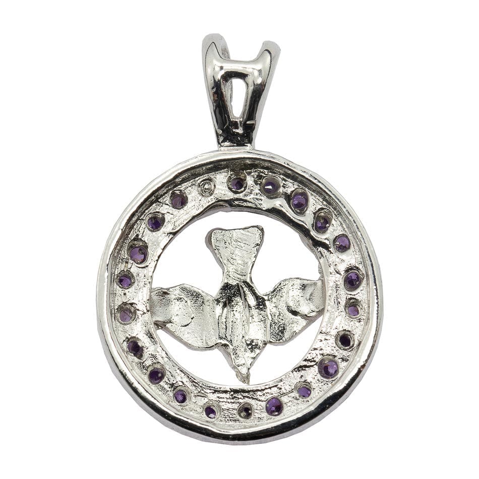 Holy Spirit Charm with Purple Crystals