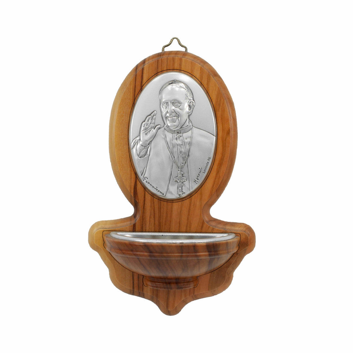 Holy Water Font Olive Wood Pope Francis