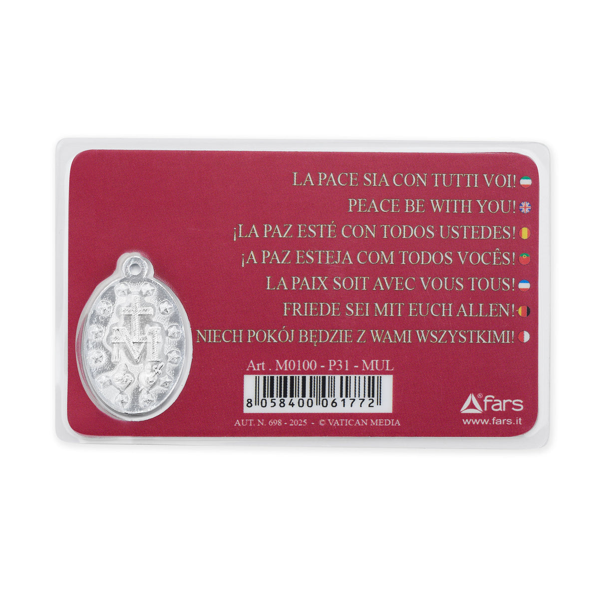 Horizontal Plasticized Holy Card of Pope Leo XIV