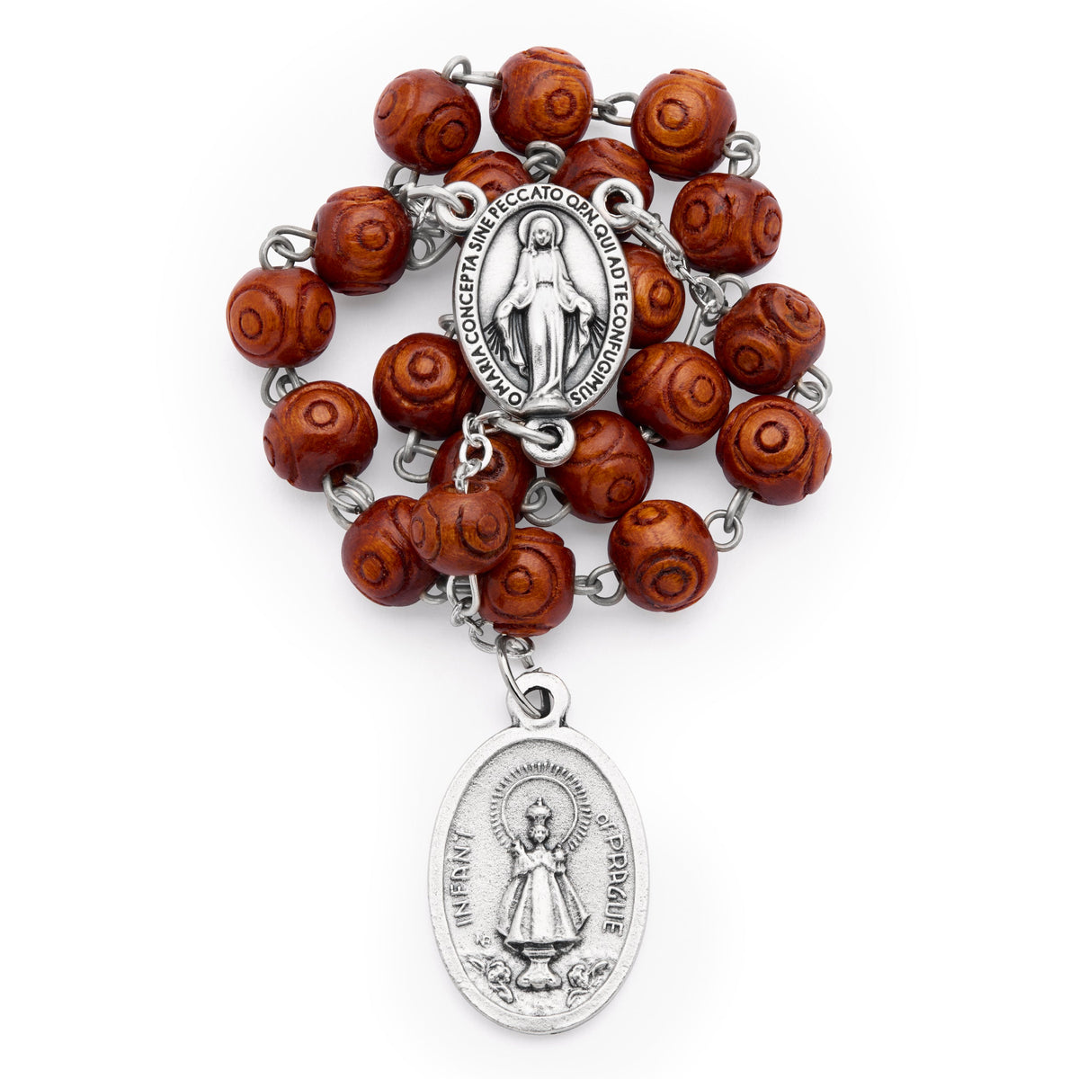 Infant of Prague Wooden Devotional Rosary
