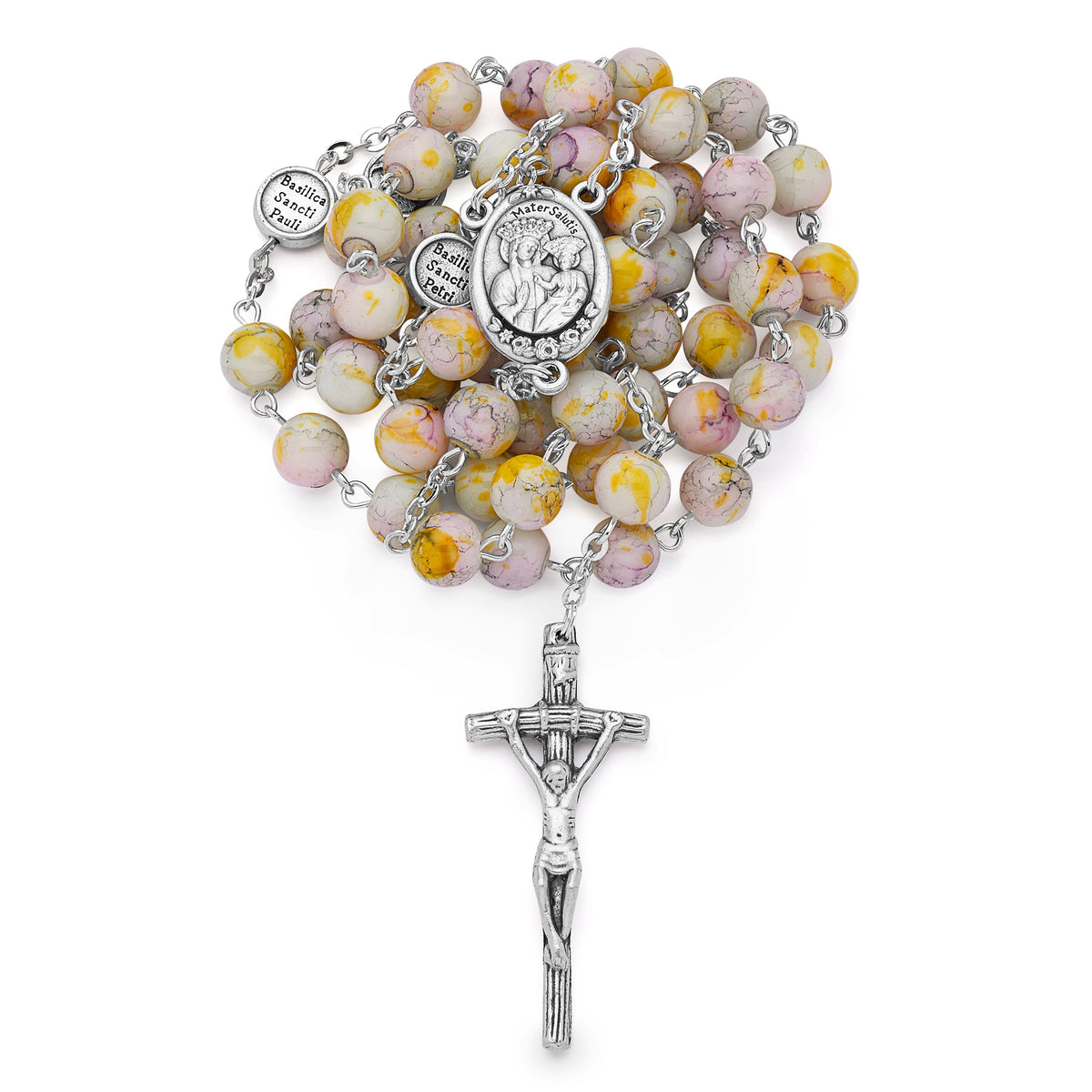 John Paul II Rosary in Variegated Glass
