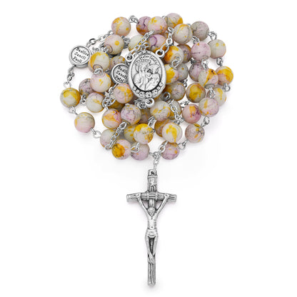 John Paul II Rosary in Variegated Glass