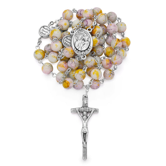 John Paul II Rosary in Variegated Glass