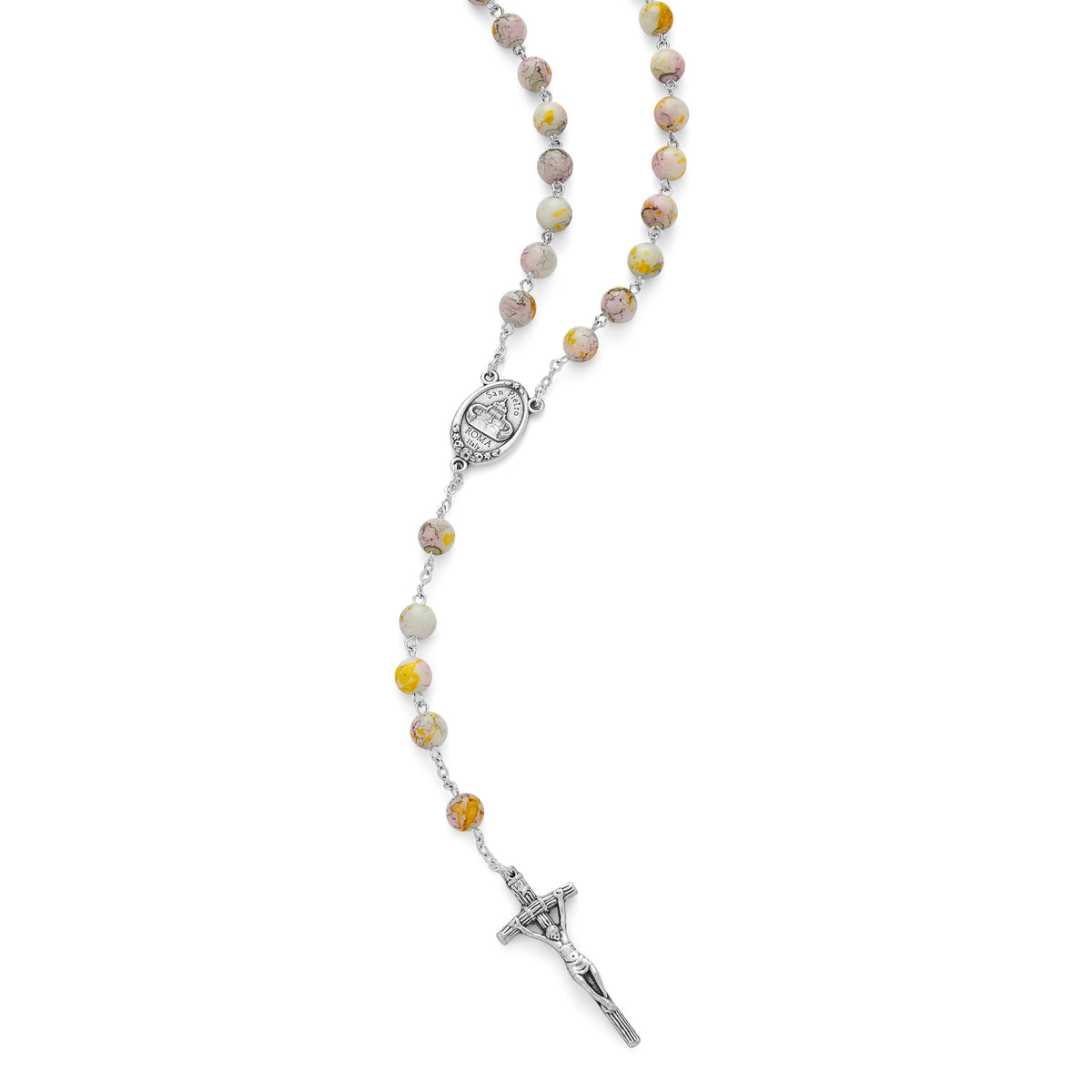 John Paul II Rosary in Variegated Glass