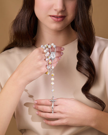 John Paul II Rosary in Variegated Glass
