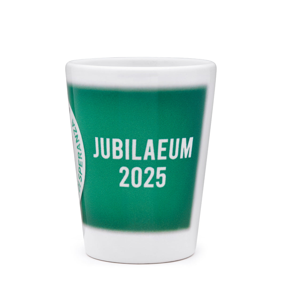 Jubilee 2025 Green Ceramic Souvenir Shot Glass