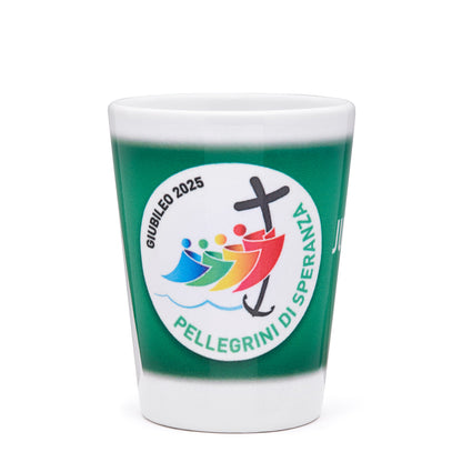 Jubilee 2025 Green Ceramic Souvenir Shot Glass