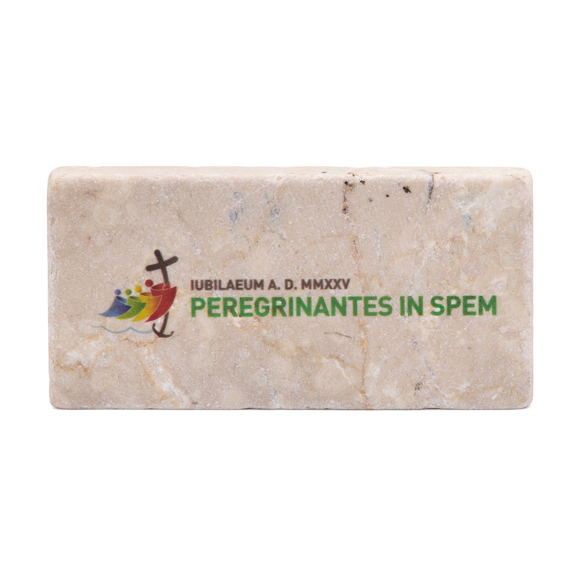 Jubilee 2025 Logo Rectangular Marble Dust Magnet with "Peregrinantes in Spem" Motto