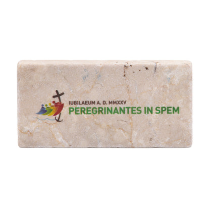 Jubilee 2025 Logo Rectangular Marble Dust Magnet with "Peregrinantes in Spem" Motto