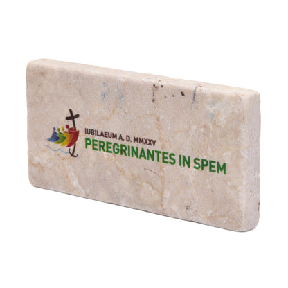Jubilee 2025 Logo Rectangular Marble Dust Magnet with "Peregrinantes in Spem" Motto