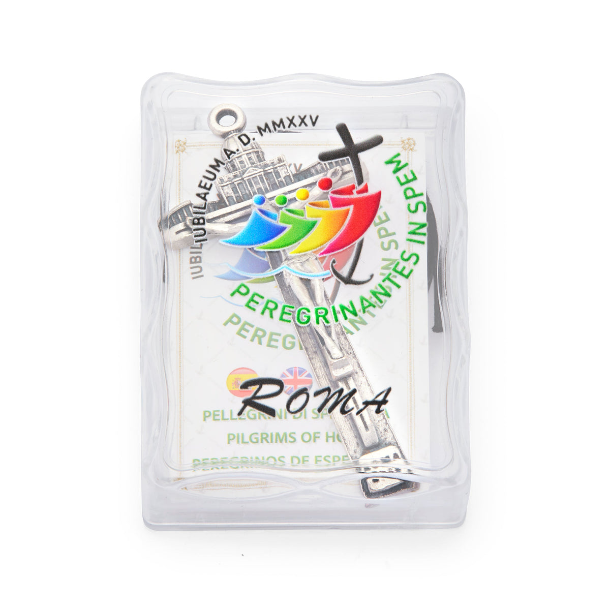 Jubilee 2025 Metal Cross Pendant with St. Peter’s Basilica