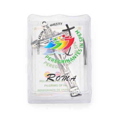 Jubilee 2025 Metal Cross Pendant with St. Peter’s Basilica