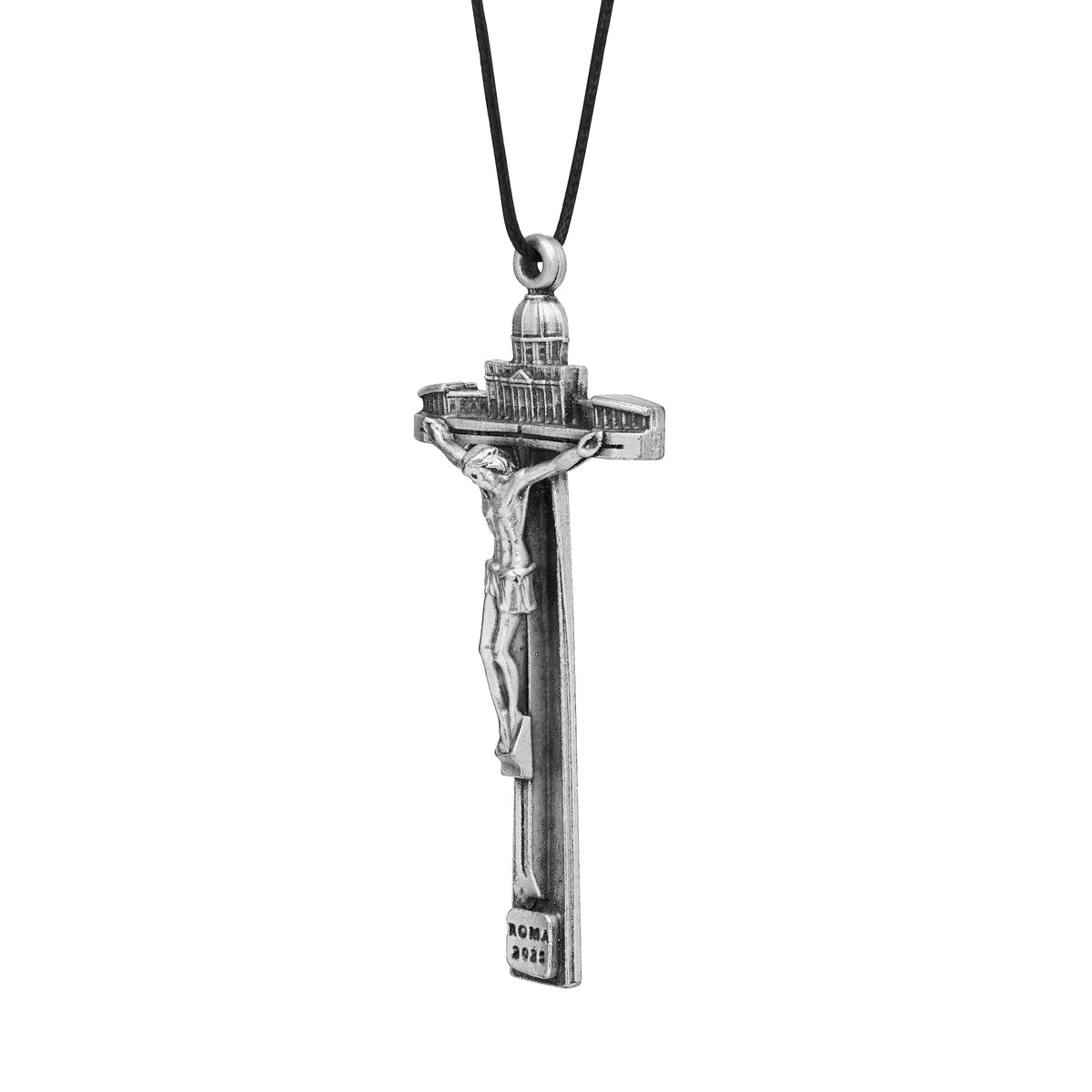 Jubilee 2025 Metal Cross Pendant with St. Peter’s Basilica