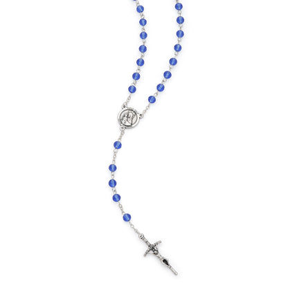 Jubilee 2025 Rosary with Blue Crystal Beads