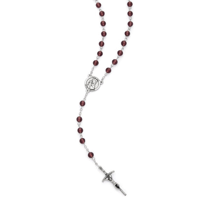 Jubilee 2025 Rosary with Bordeaux Crystal Beads