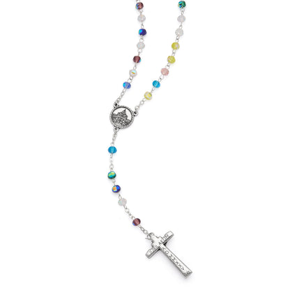 Jubilee 2025 Rosary with Multicolored Crystal Beads