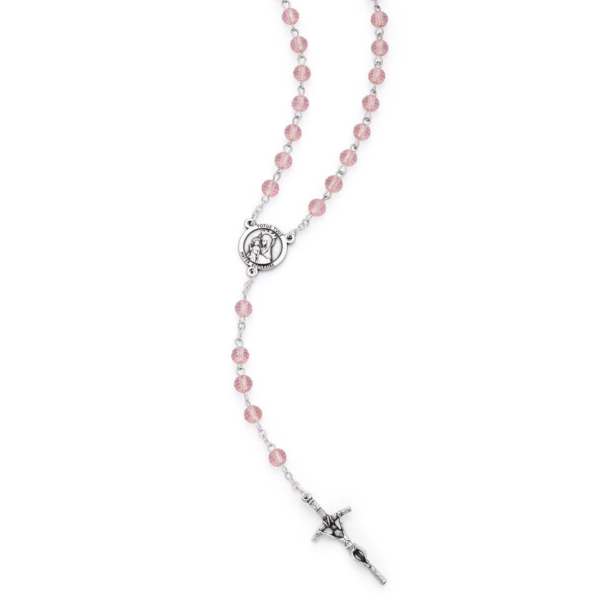 Jubilee 2025 Rosary with Pink Crystal Beads
