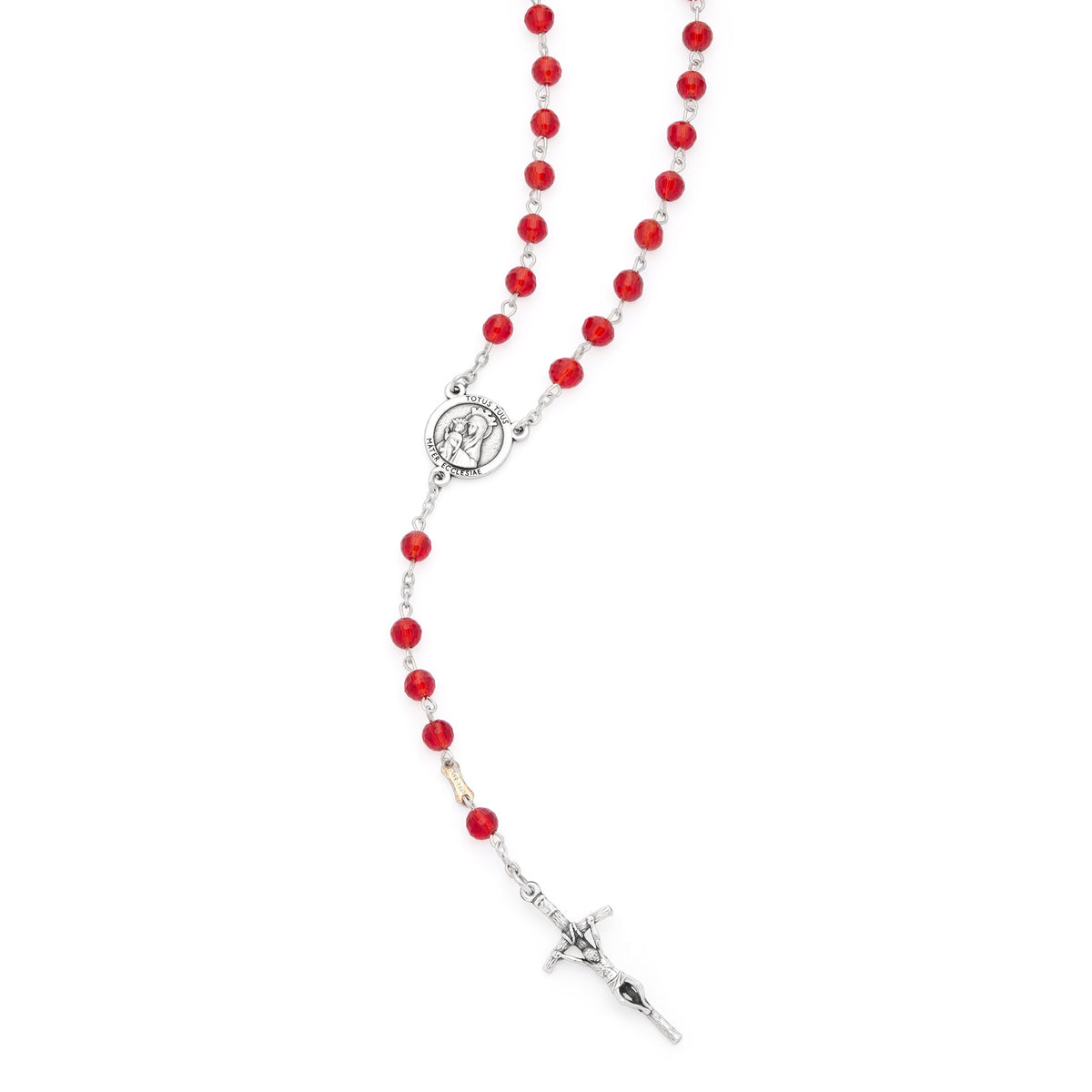 Jubilee 2025 Rosary with Red Crystal Beads