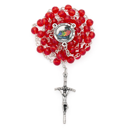 Jubilee 2025 Rosary with Red Crystal Beads