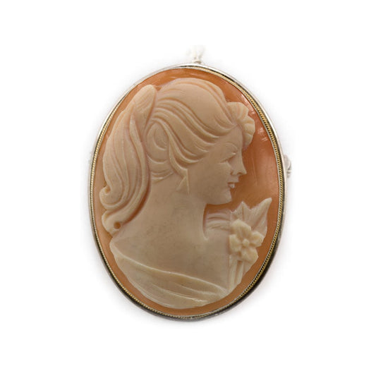 Lady Ponytail Cameo in Sardonic Shell