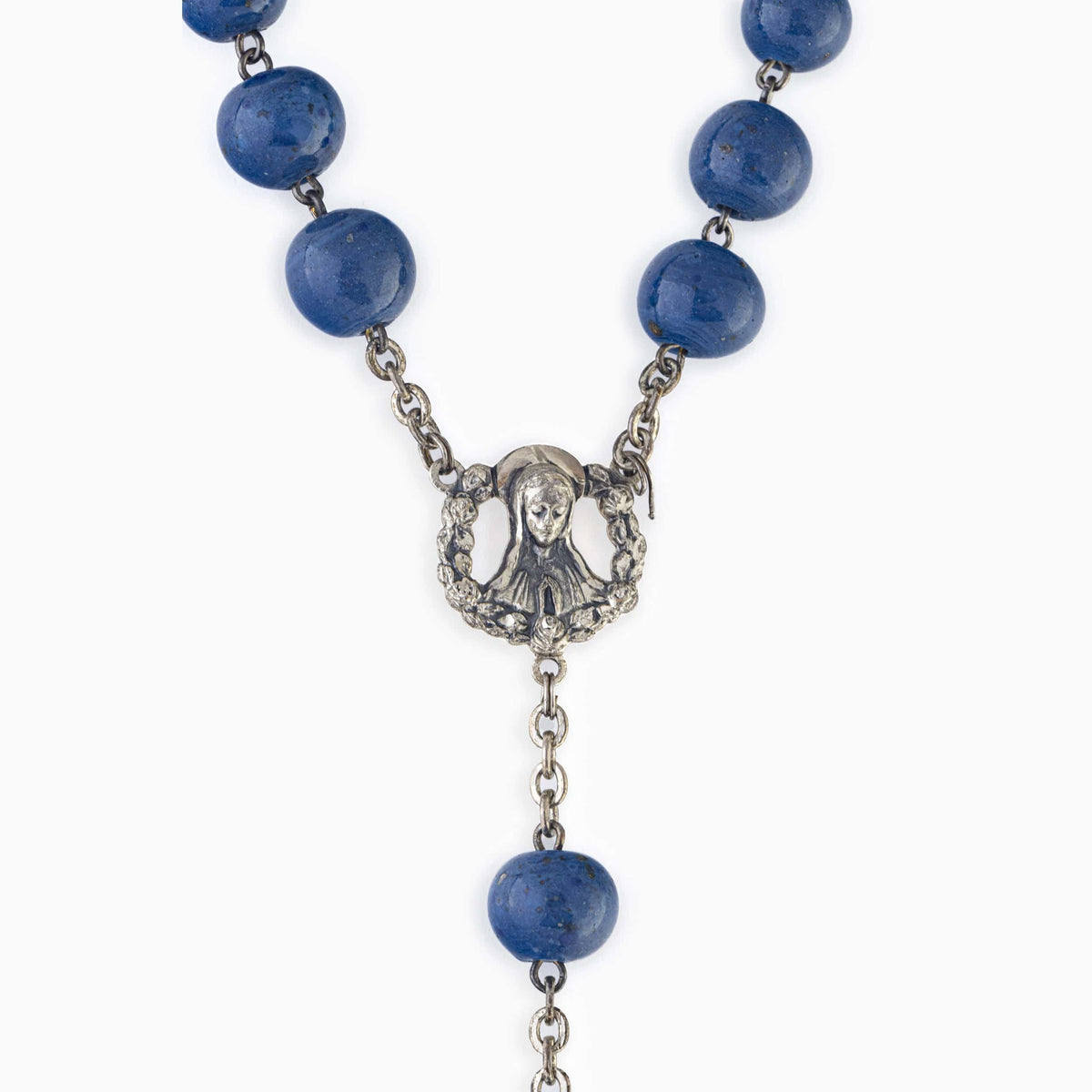 LAPIS SILVER ROSARY