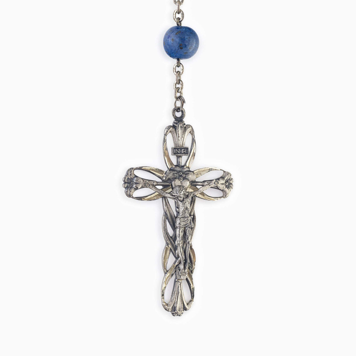 LAPIS SILVER ROSARY