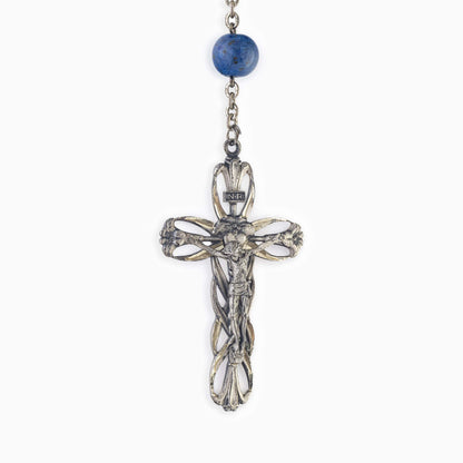 LAPIS SILVER ROSARY