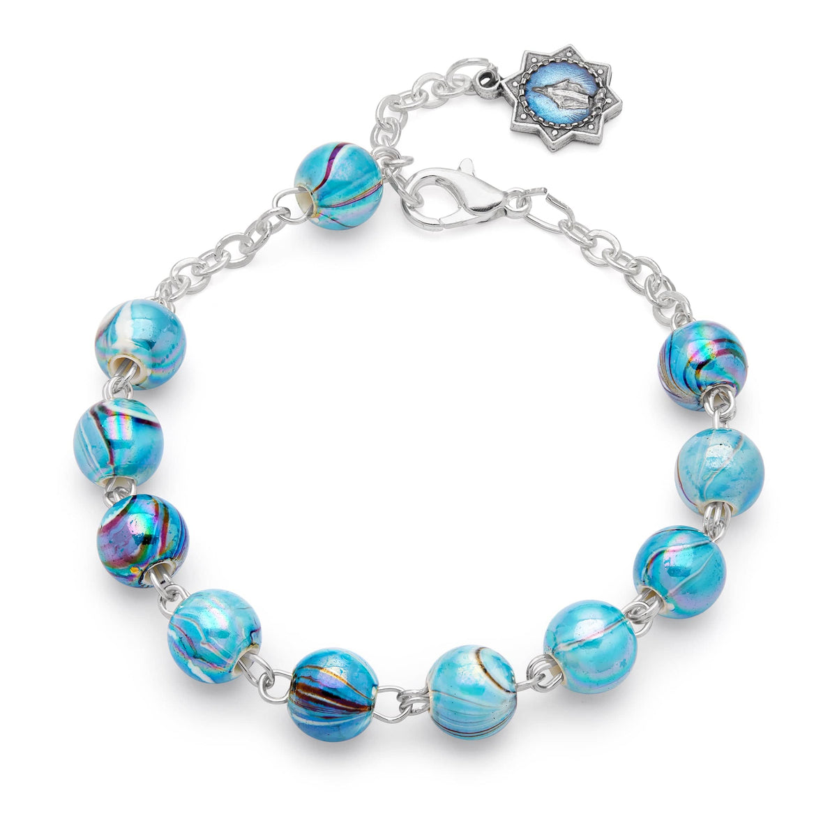 Light Blue Rosary Bracelet