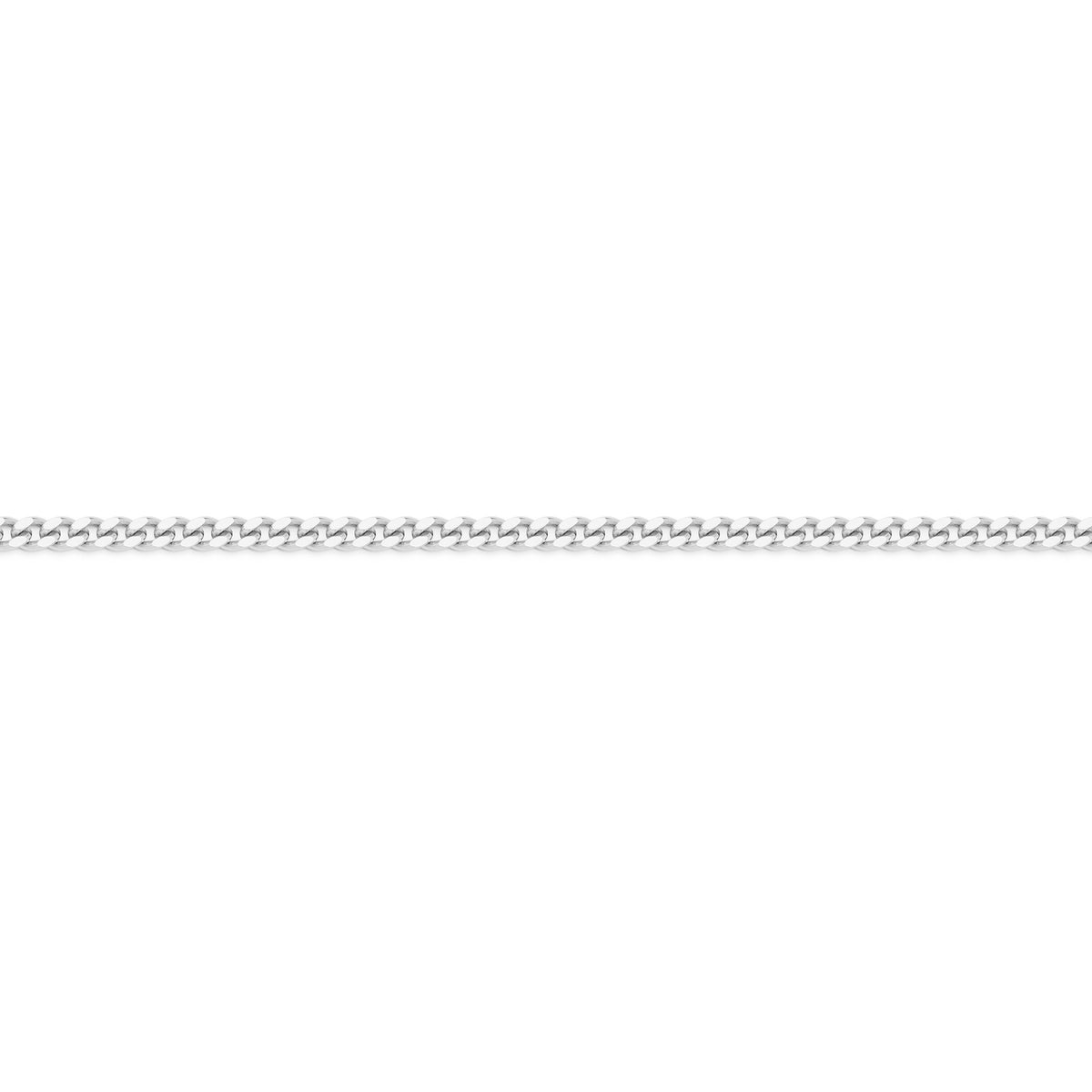 Long White Gold Curb Chain Necklace