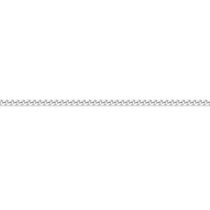 Long White Gold Curb Chain Necklace
