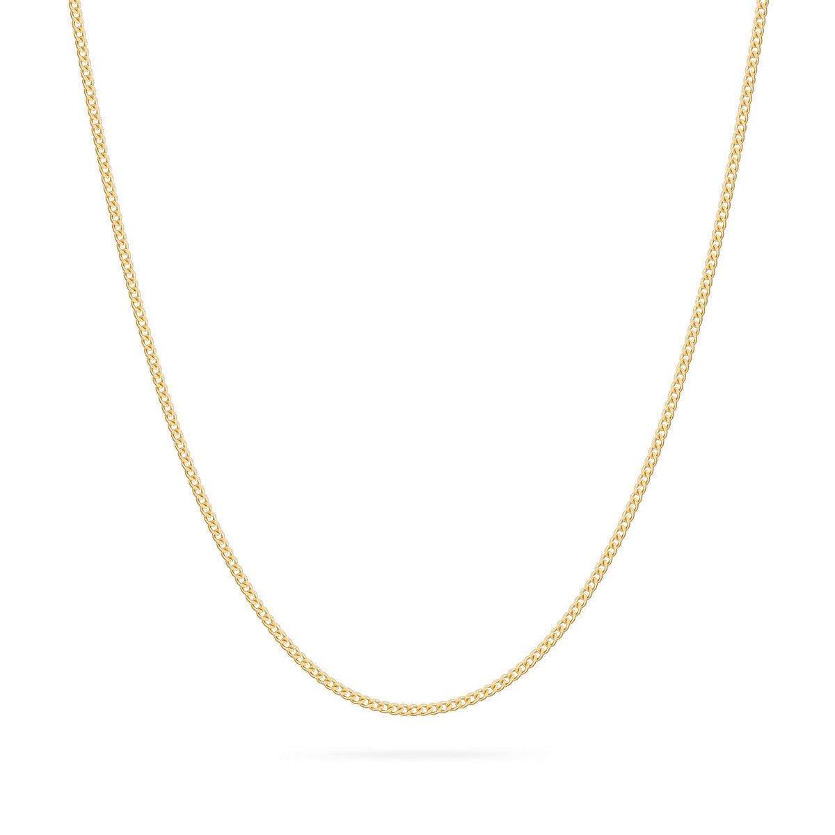 Long Yellow Gold Curb Chain Necklace