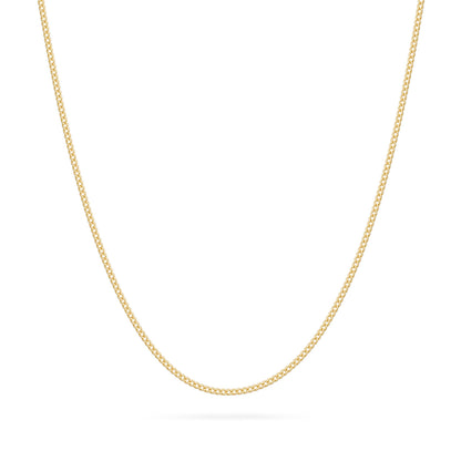 Long Yellow Gold Curb Chain Necklace