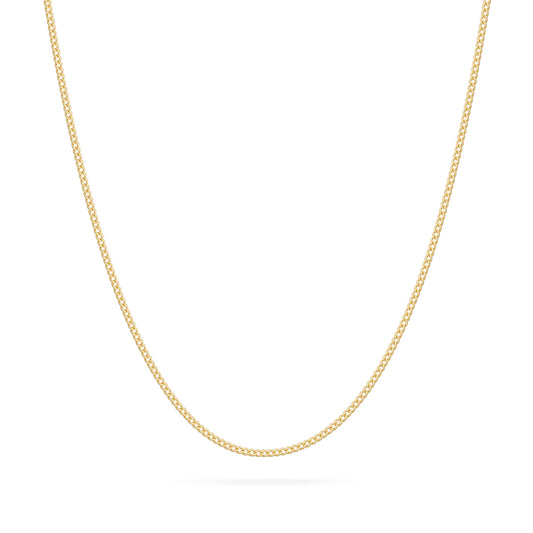 Long Yellow Gold Curb Chain Necklace