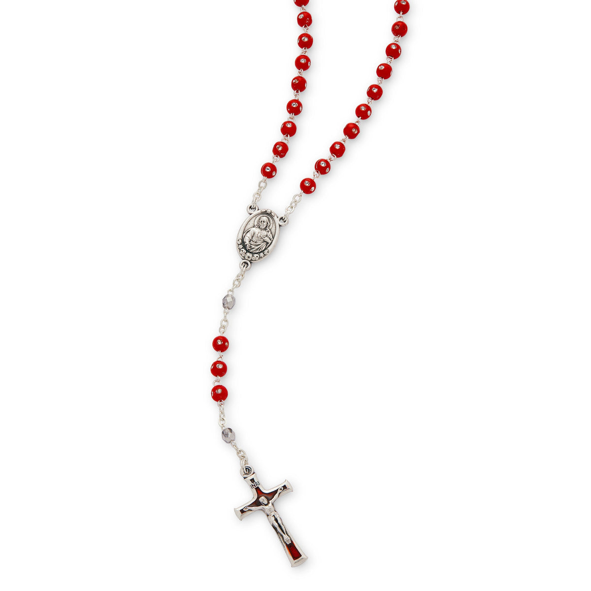 Madonna with Child Resin Rosary with Strass Crystals