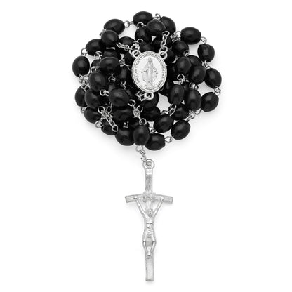 Madonnina of Ferruzzi White Rosary Case with Wood Rosary