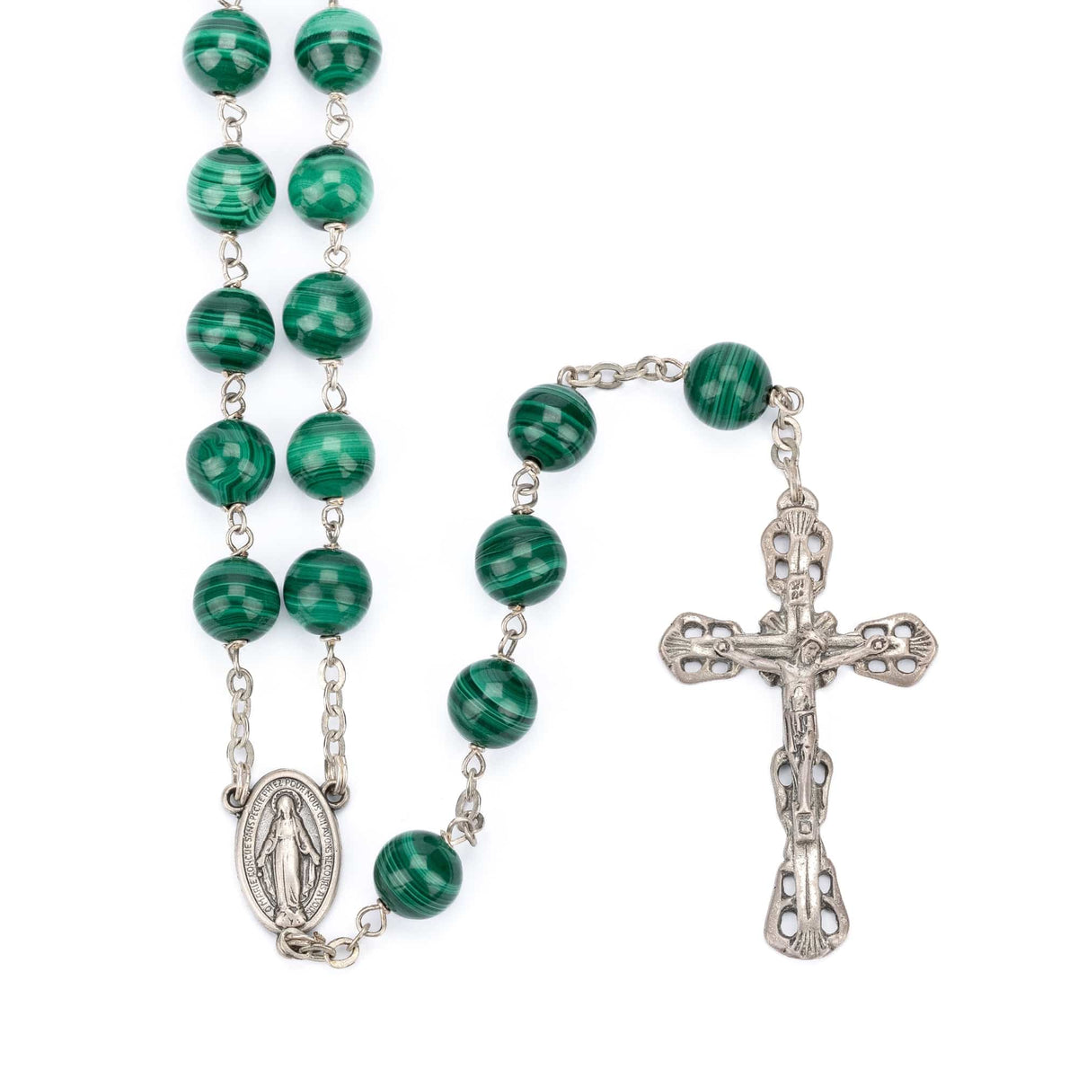 Malachite Sterling Silver Rosary