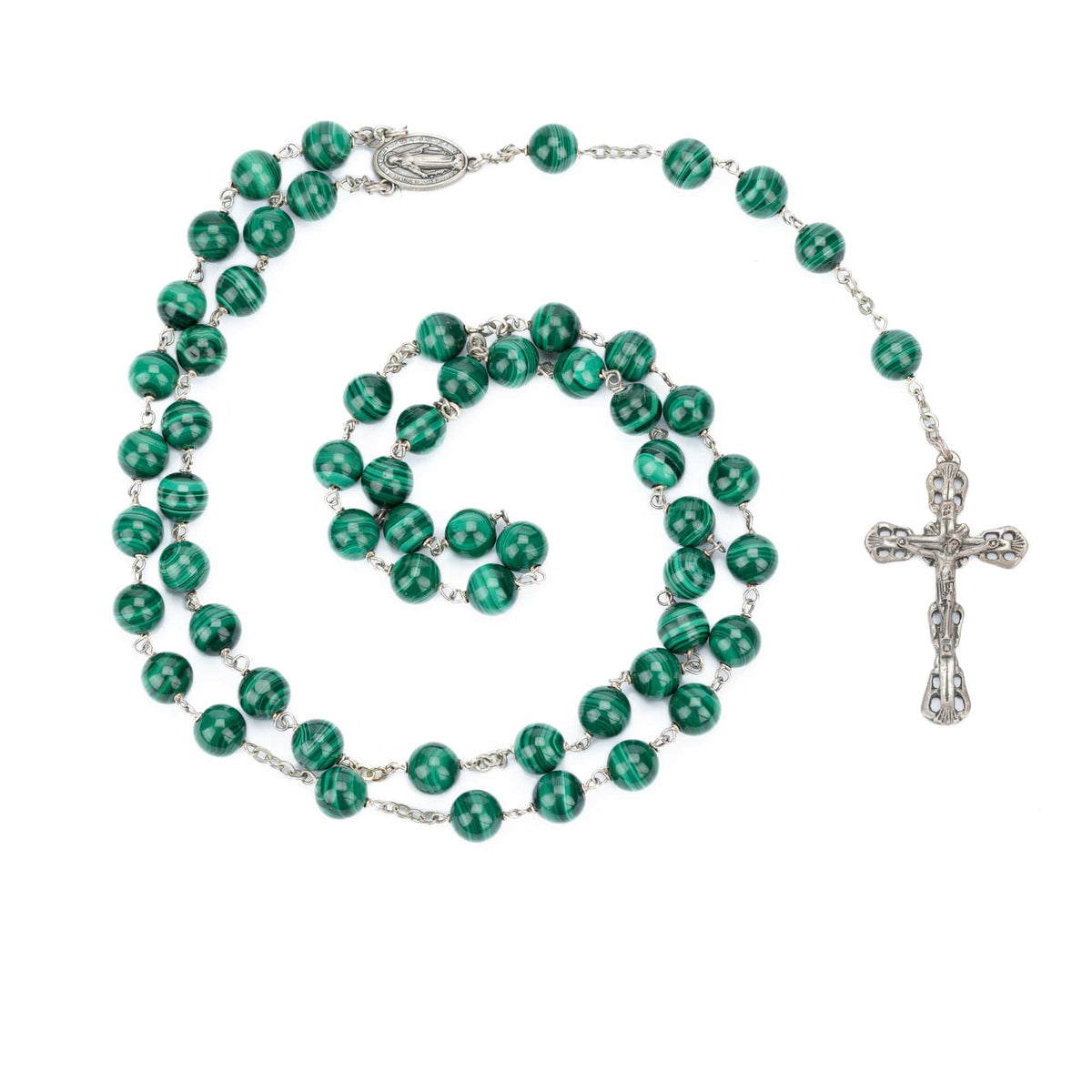 Malachite Sterling Silver Rosary