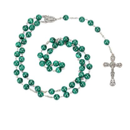 Malachite Sterling Silver Rosary