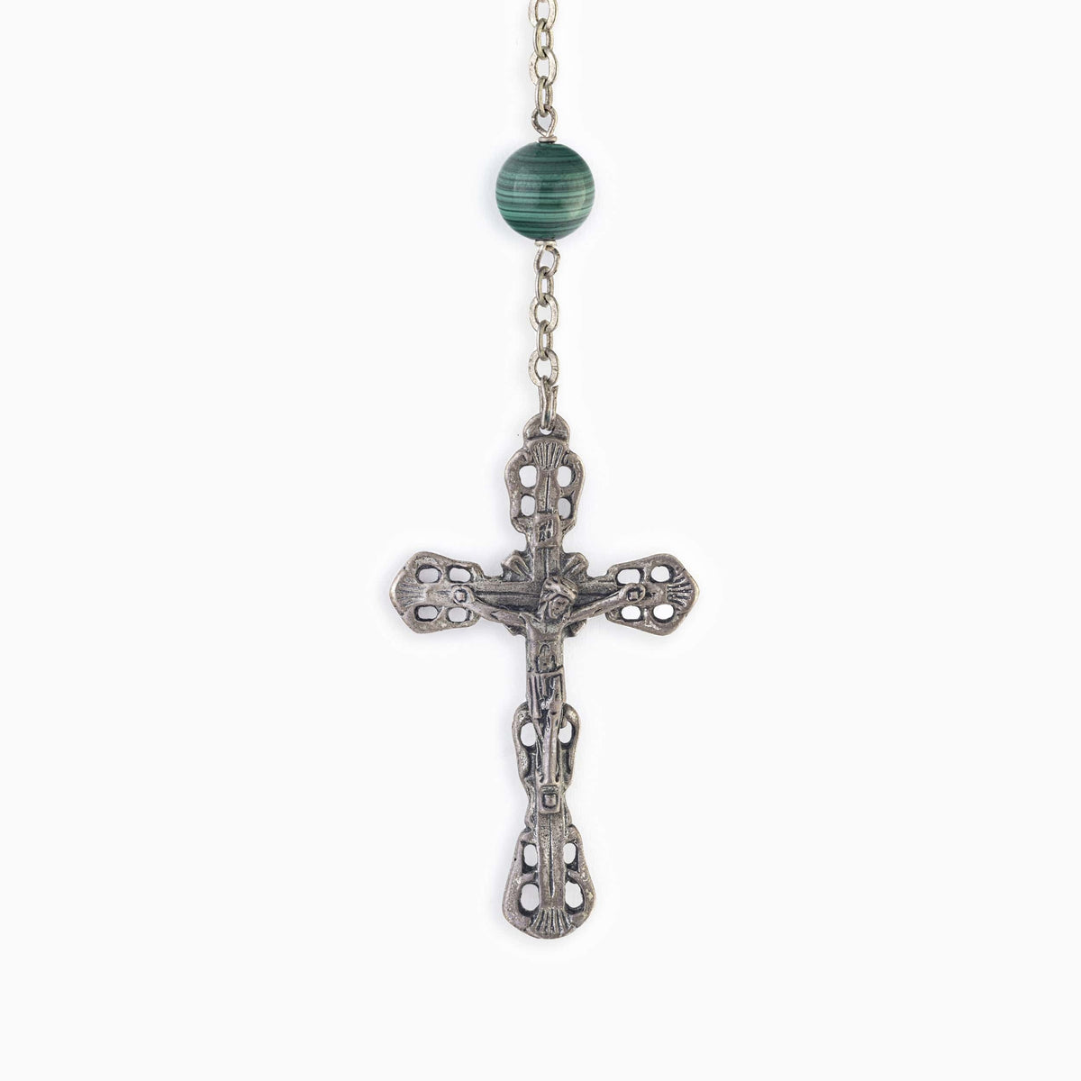 Malachite Sterling Silver Rosary
