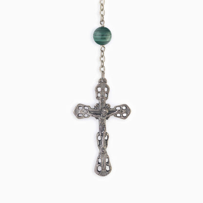 Malachite Sterling Silver Rosary