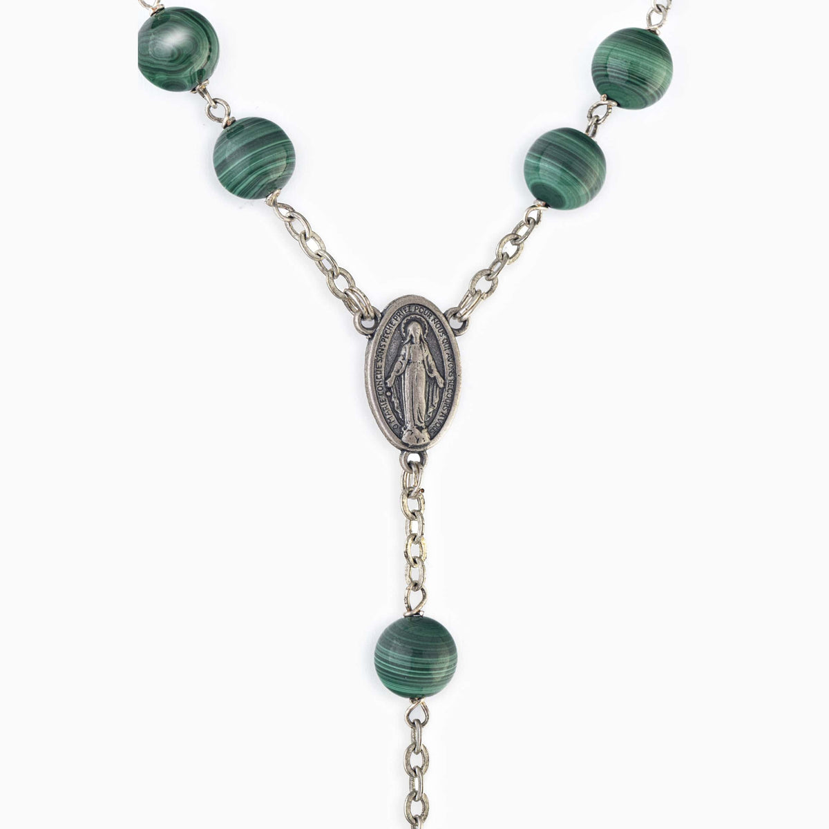 Malachite Sterling Silver Rosary