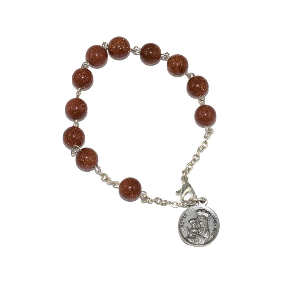 Mater Ecclesaie Rosary Bracelet in Gold Sand
