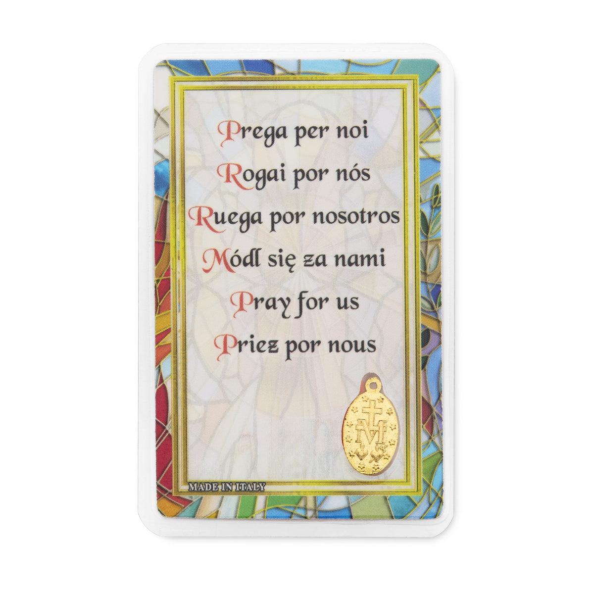 Mater Ecclesiae Plastified Prayer Card and Miraculous Virgin Medal