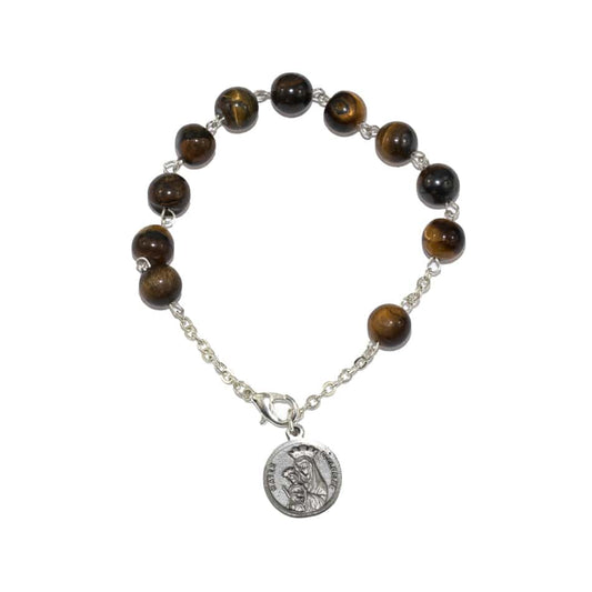 Mater Ecclesiae Rosary Bracelet in Tiger's Eye